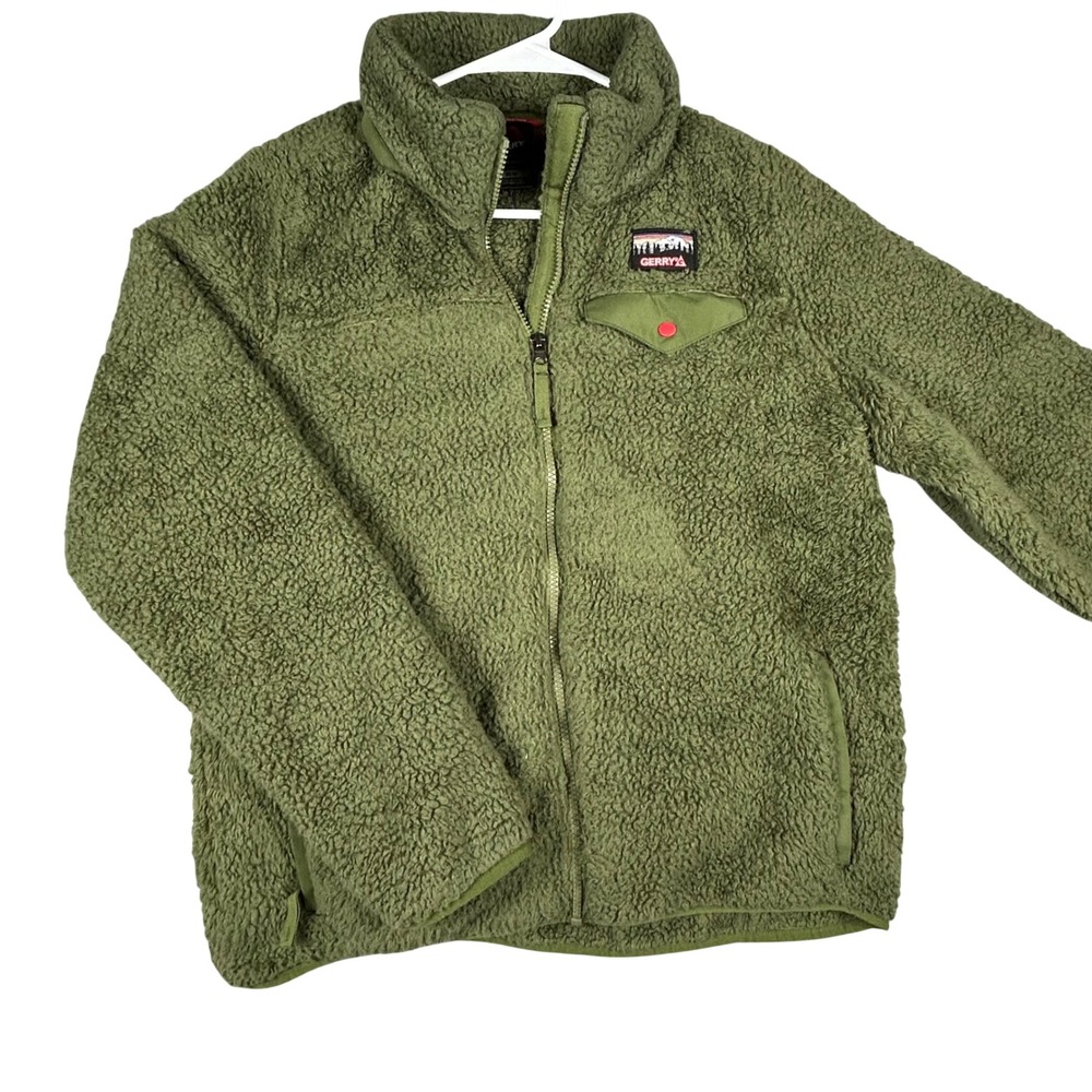 Gerry Women's Sherpa Fleece Jacket Full Zip Green Size Medium Cozy